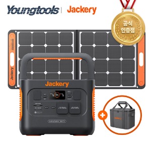 [신제품] 잭커리 파워뱅크 1000 Pro + 100W 태양광패널 세트 220V 대용량 차박 캠핑 낚시 야외작업 초고속충전